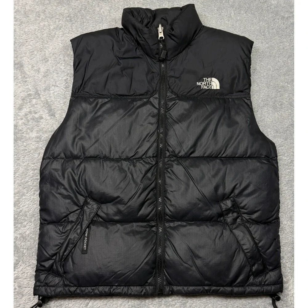 Vintage The North Face Puffer Down Nuptse Vest Mens L Black Stow Pocket Gore Tex